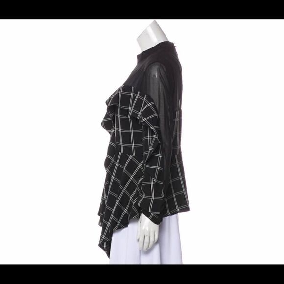 Self-Portrate Plaid Print Mock-Neck Tunic - Picture 2 of 3